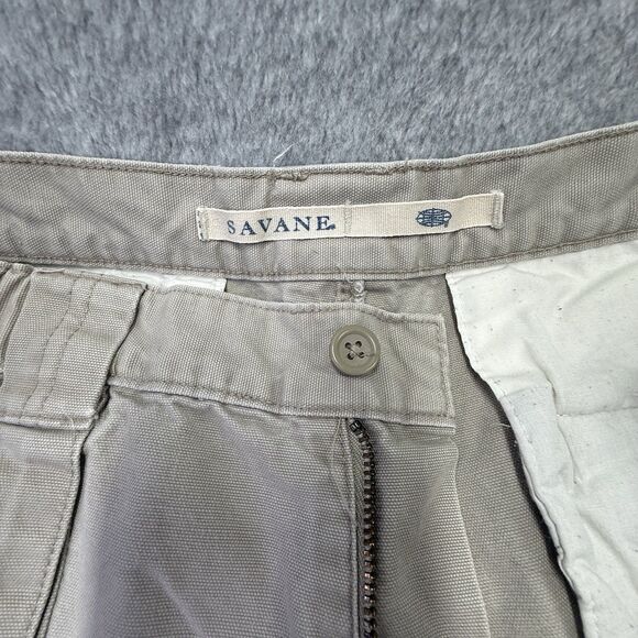 Savane Cargo Shorts Women Size 34W Tan Hook & Loop Pockets Comfort Elastic Waist - Picture 5 of 10